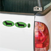 Autocollant De Voiture Vert-Simple ovale de teckel (Sur camion)