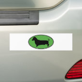 Autocollant De Voiture Vert-Simple ovale de teckel (En voiture)