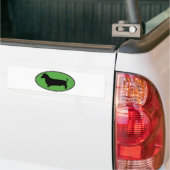 Autocollant De Voiture Vert-Simple ovale de teckel (Sur camion)