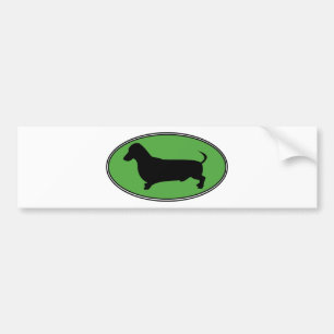 Autocollant De Voiture Vert-Simple ovale de teckel