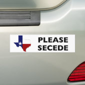 Autocollant De Voiture Veuillez faire cécession le Texas (En voiture)