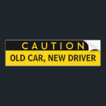 Autocollant De Voiture Vieille voiture, nouveau chauffeur Funny Bumper St<br><div class="desc">Un autocollant de pare-chocs amusant pour informer tout le monde qu'il y a un nouveau chauffeur sur la route.</div>