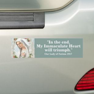 Autocollant De Voiture Vierge Marie Fatima Coeur immaculé Religieux