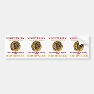 Autocollant De Voiture Vieux mot indien végétarien pour le mauvais