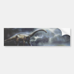 Autocollant De Voiture Vintage Dinosaurs, Barapasaurus with Storm Clouds