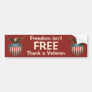 Autocollant De Voiture Vintage Patriotism, Proud Eagle over American Flag