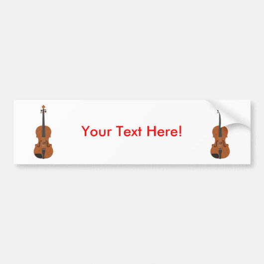 Autocollant De Voiture Violon : modèle 3D : (Devant)