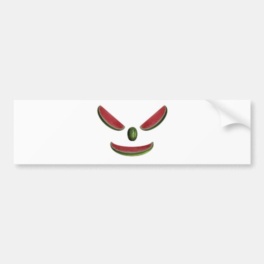 Autocollant De Voiture Visage de pastèque souriant (Devant)