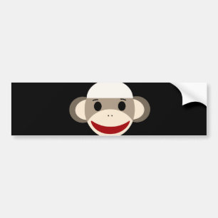 Autocollant De Voiture Visage de sourire mignon de singe de chaussette