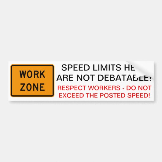 Autocollant De Voiture Vitesse de la zone de travail (Devant)