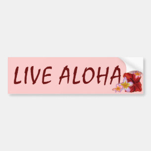 Autocollant De Voiture Vivent Aloha le bumpersticker floral hawaïen de