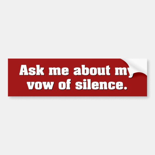 Autocollant De Voiture Voeu de silence (Devant)