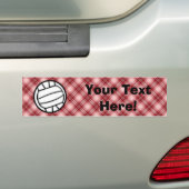 Autocollant De Voiture Volleyball rouge de plaid (En voiture)