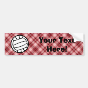 Autocollant De Voiture Volleyball rouge de plaid