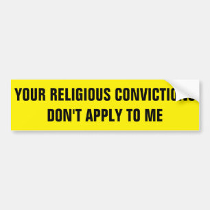AUTOCOLLANT DE VOITURE VOS CONDAMNATIONS RELIGIEUSES