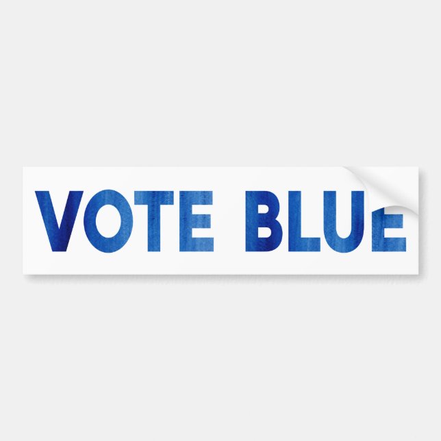 Autocollant De Voiture Vote Blue bold watercolor texte politique (Devant)