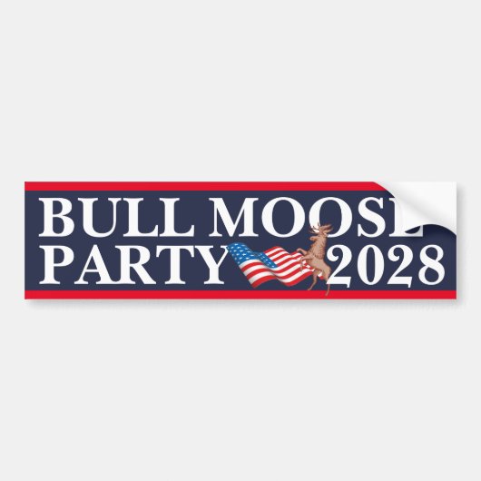 Autocollant De Voiture (Vote) Bull Moose Party 2028 (Devant)