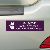 Autocollant De Voiture Vote Chat avec Stick Bumper Texte Blanc (En voiture)