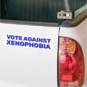 Autocollant De Voiture Vote contre l'autocollant pare-chocs Xénophobie™ (Sur camion)