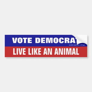 Autocollant De Voiture Vote Democrat Vit Comme Un Animal
