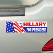 Autocollant De Voiture Vote Hillary pour le président (En voiture)