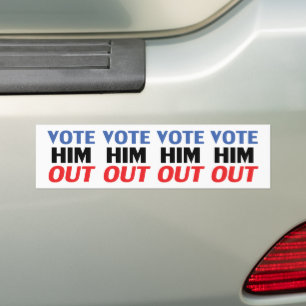 Autocollant De Voiture Vote Hors rouge blanc et bleu typographie moderne