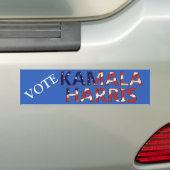 Autocollant De Voiture VOTE Kamala Harris Avec Stick Drapeau (En voiture)