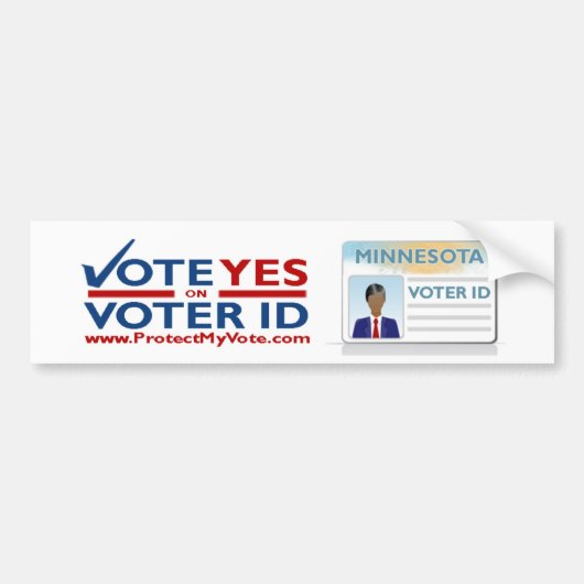 Autocollant De Voiture Vote oui sur l'adhésif pour pare-chocs (Devant)
