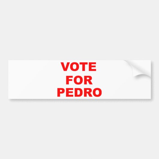 Autocollant De Voiture Vote pour Pedro (Devant)