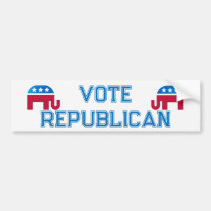 Autocollant De Voiture Vote républicain avec éléphants