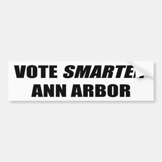 AUTOCOLLANT DE VOITURE VOTER SMARTER ANN ARBOR (Devant)