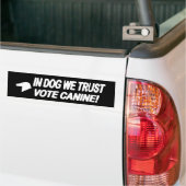 Autocollant De Voiture Votez Chien avec Stick de pare-chocs en texte blan (Sur camion)