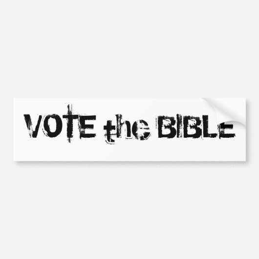 Autocollant De Voiture Votez la Bible Blanc Noir (Devant)