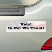Autocollant De Voiture Votez Pet Nous faisons confiance à (En voiture)