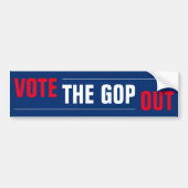 Autocollant De Voiture Votez pour le bleu blanc rouge du GOP Out (Devant)