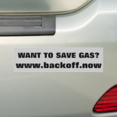 Autocollant De Voiture Voulez épargner le gaz ? www.backoff.no W (En voiture)