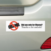 Autocollant De Voiture Vous avez voté pour Obama (En voiture)