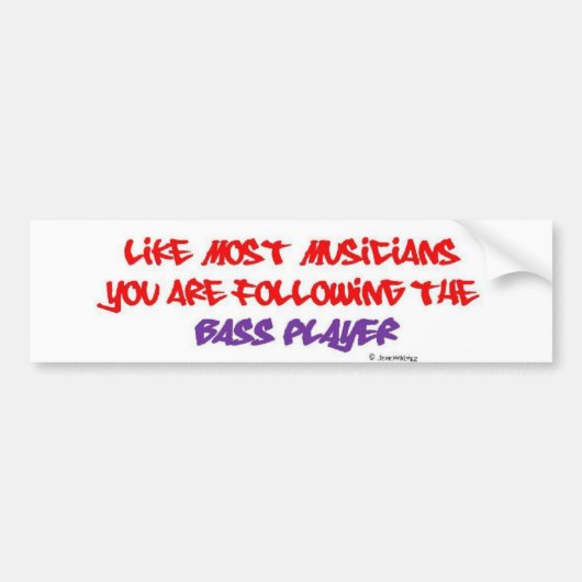Autocollant De Voiture Vous suivez le bassiste - blanc (Devant)