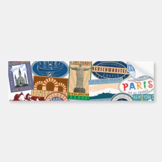 Autocollant De Voiture Voyageur du monde entier (Devant)