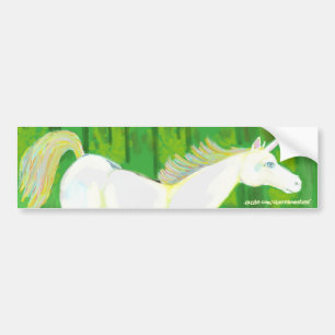 Autocollant De Voiture Vraie licorne dans une forêt Bumpersticker