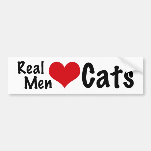 Autocollant De Voiture Vrais chats #2 d'amour d'hommes (Devant)