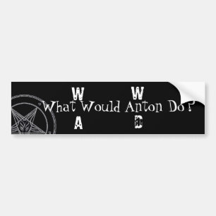 Autocollant De Voiture W.W.A.D. What Would Anton Do?(White Printing)
