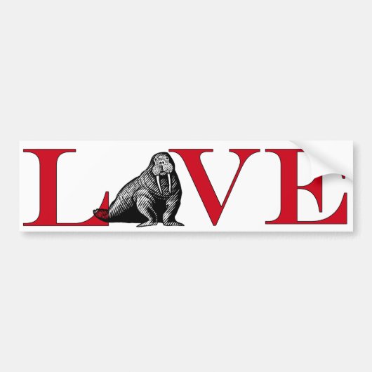 Autocollant De Voiture Walrus Lover Bumpersticker (Devant)