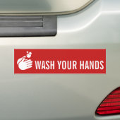 Autocollant De Voiture Wash Your Hands - Hand Washing Coronavirus & Flu (En voiture)