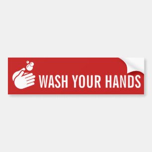 Autocollant De Voiture Wash Your Hands - Hand Washing Coronavirus & Flu