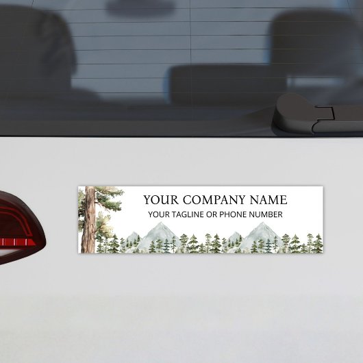 Autocollant De Voiture Watercolor Green Forest Personalized Business