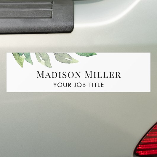 Autocollant De Voiture Watercolor Greenery Personalized 