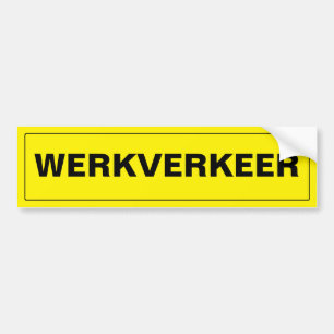 AUTOCOLLANT DE VOITURE WERKVERKEER