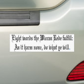 Autocollant De Voiture Wiccan Rede (En voiture)