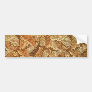Autocollant De Voiture William Morris Acanthus Brun Feuilles d'Automne